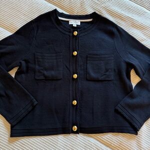 Free Assembly Black Lady Jacket Cotton Cardigan Sweater L